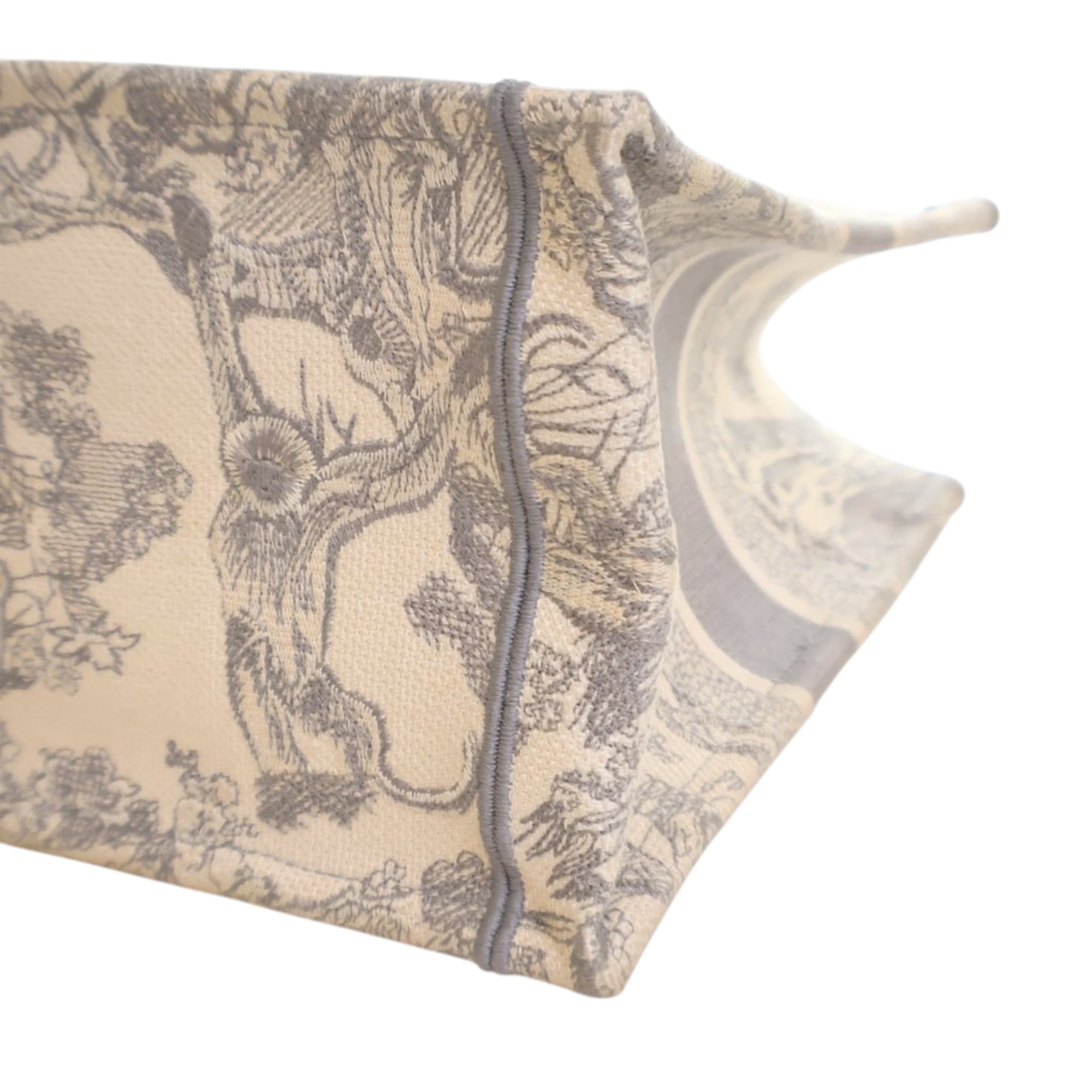 Medium Toile de Jouy Reverse Embroidered Canvas Book Tote