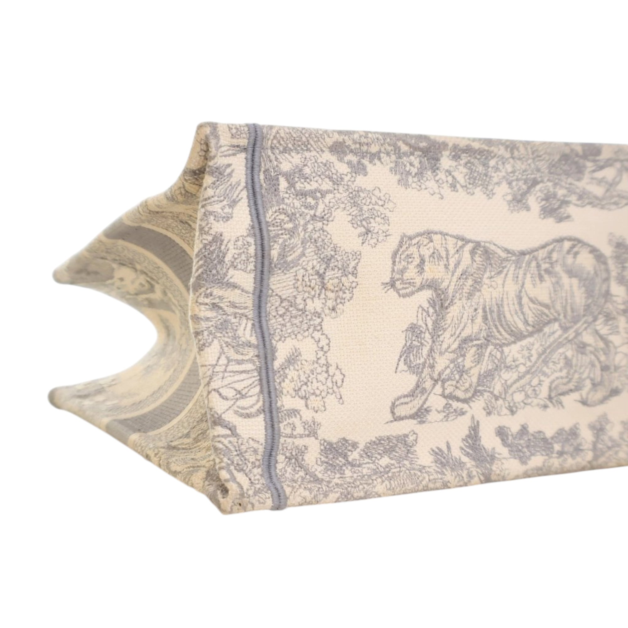 Medium Toile de Jouy Reverse Embroidered Canvas Book Tote