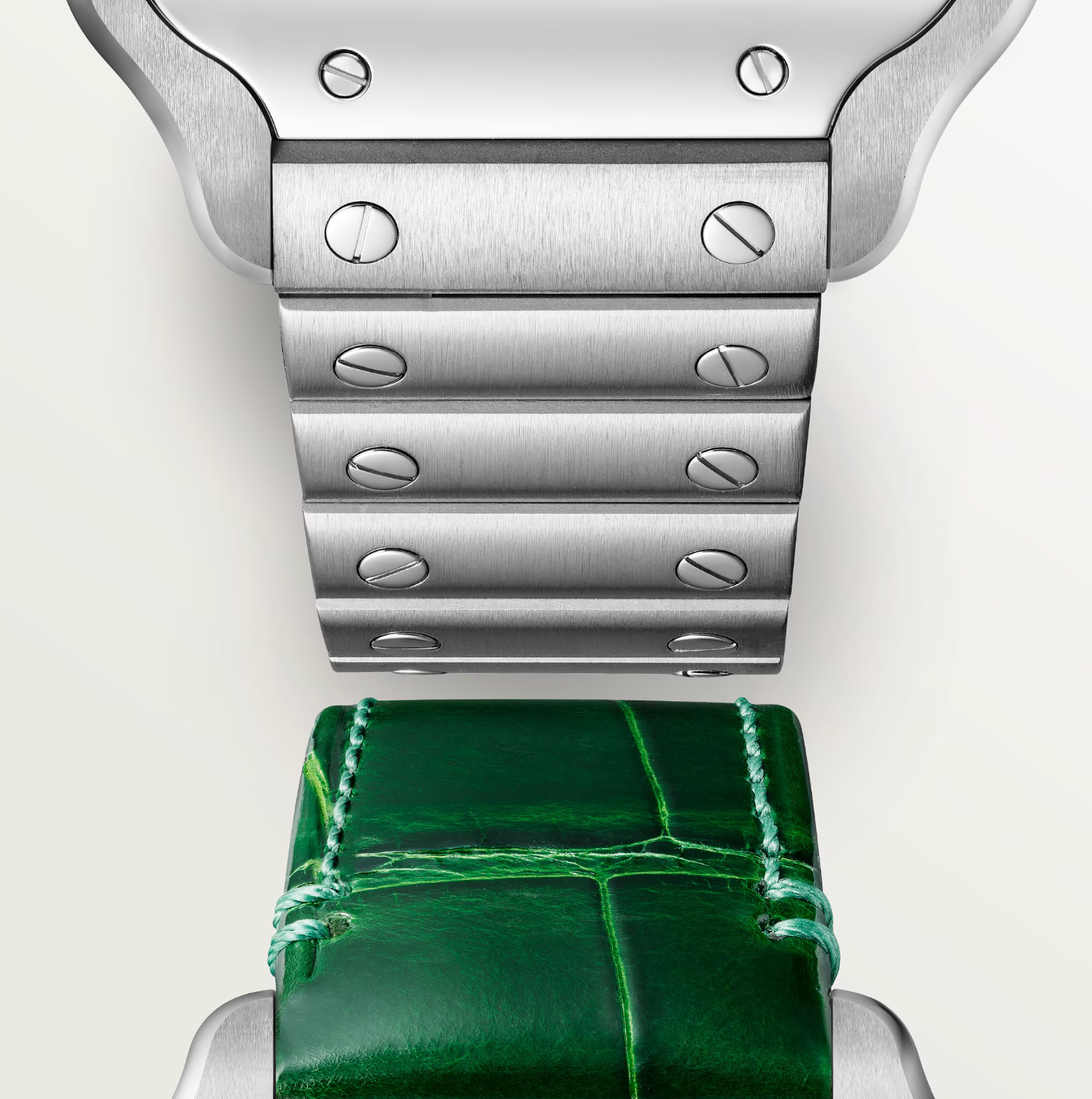 Cartier Santos de Cartier Medium Model Green Dial Automatic Watch