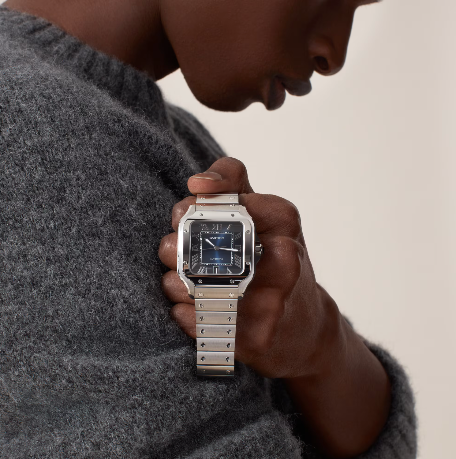 Cartier Santos de Cartier Large Model Blue Dial Automatic Watch