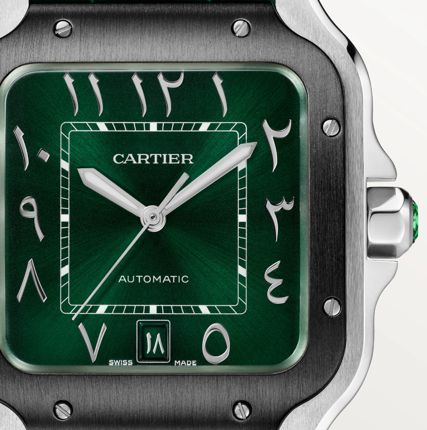 Cartier Santos de Cartier Large ADLC Green Dial Automatic Watch