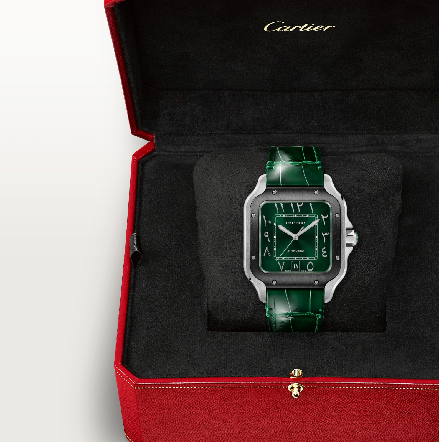 Cartier Santos de Cartier Large ADLC Green Dial Automatic Watch