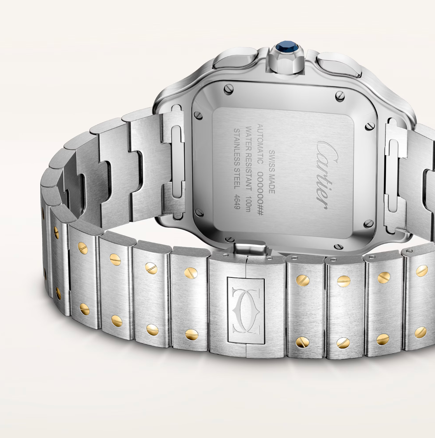 Cartier Santos de Cartier Chronograph Large Steel & Yellow Gold Watch
