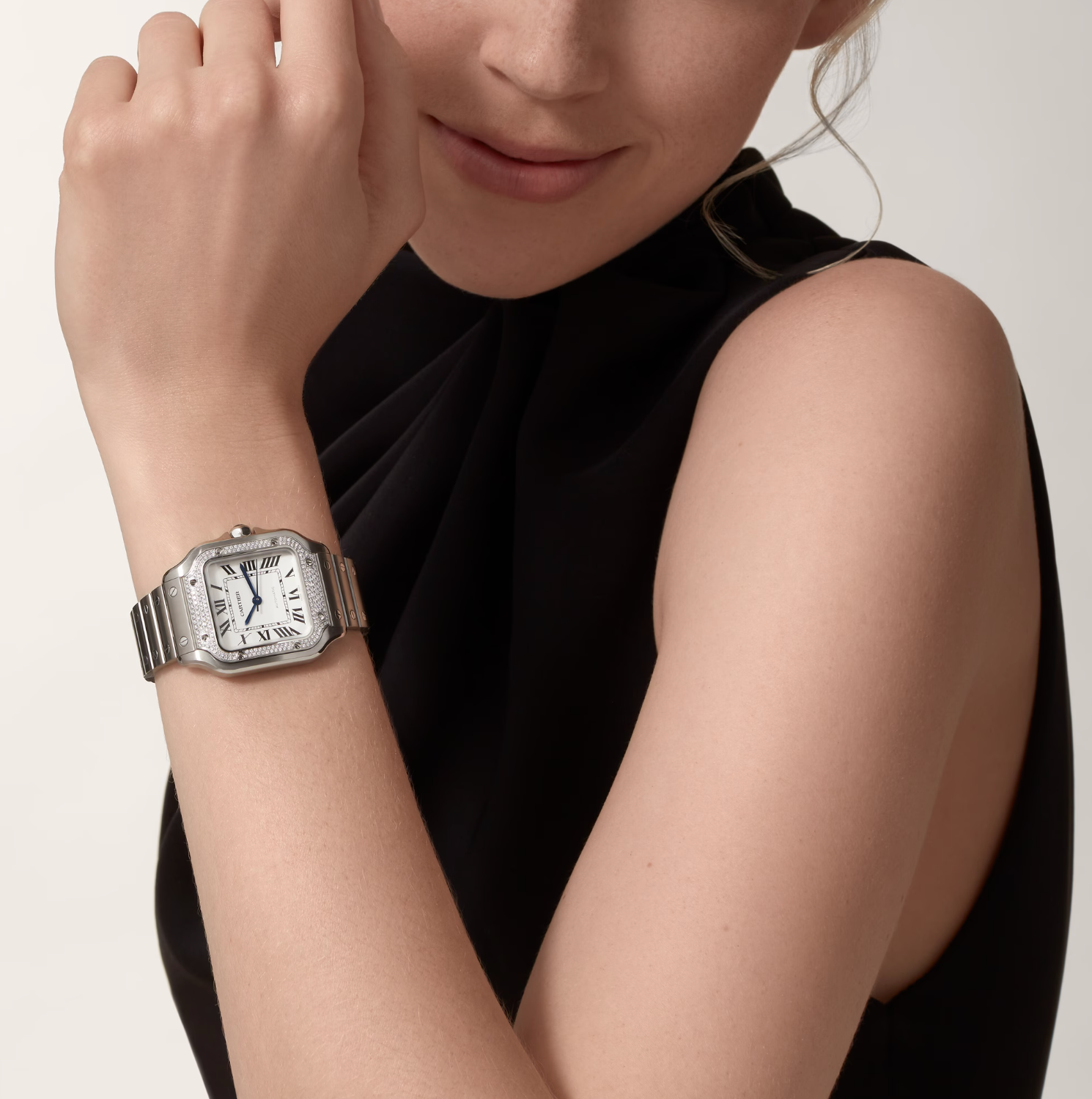 Cartier Santos de Cartier Medium Diamond Watch