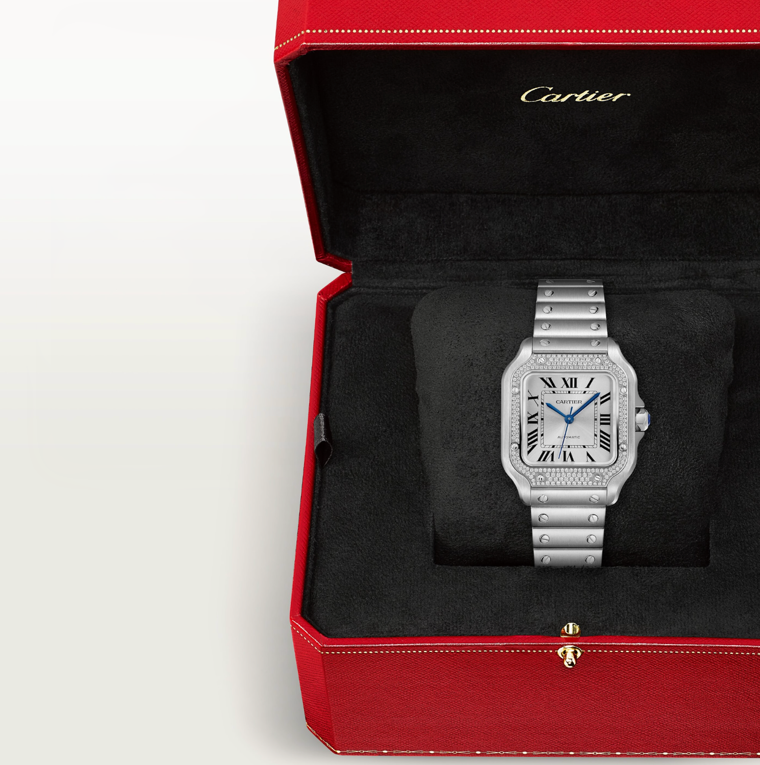 Cartier Santos de Cartier Medium Diamond Watch