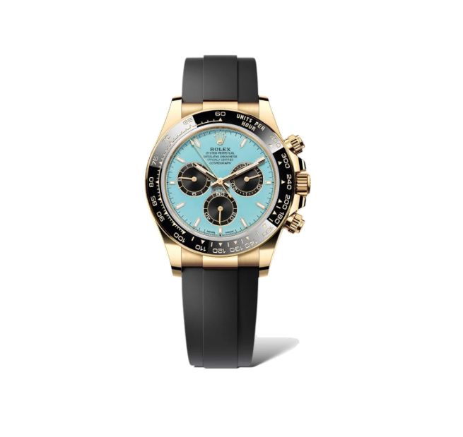 Rolex Cosmograph Daytona Yellow Gold Turquoise Dial Oysterflex 2025 (Pre Owned)