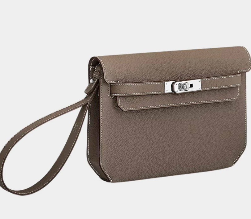 Hermès Kelly Dépêches 25 Étoupe Togo Palladium Hardware