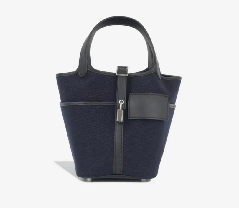 Hermès Picotin Cargo 18 Bleu Marine Caban PHW