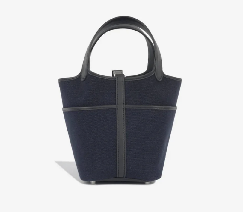 Hermès Picotin Cargo 18 Bleu Marine Caban PHW