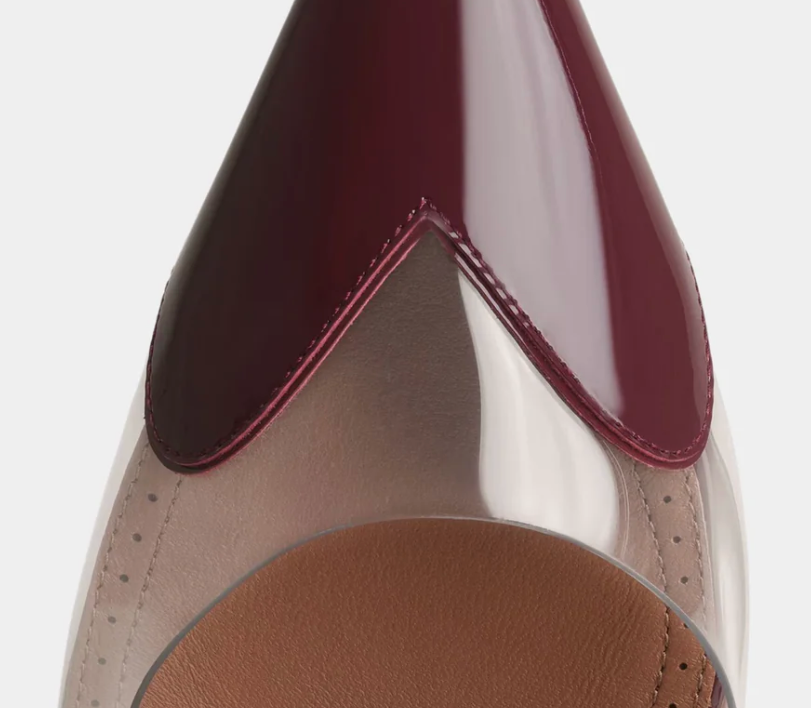 Alaïa Le Coeur Slingbacks In Patent Lambskin Garnet Red