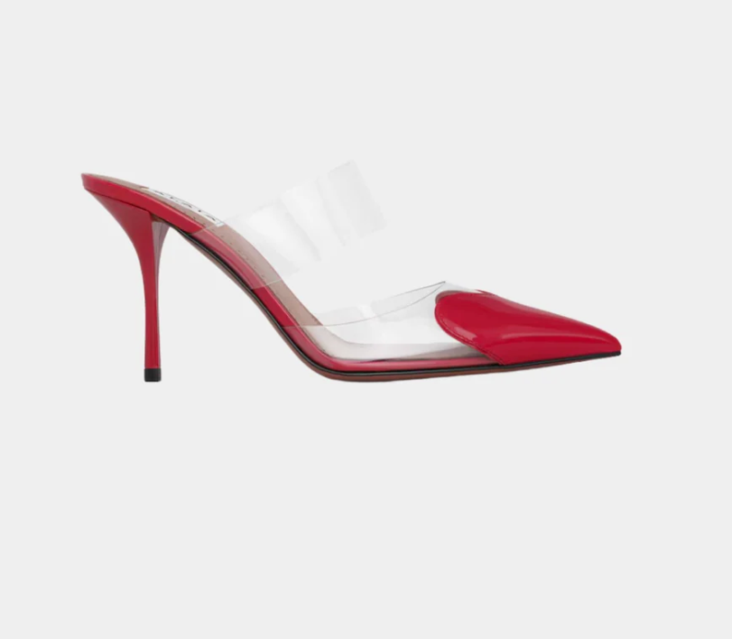 Alaïa Le Coeur Mules In Patent Calfskin Lacquer Red