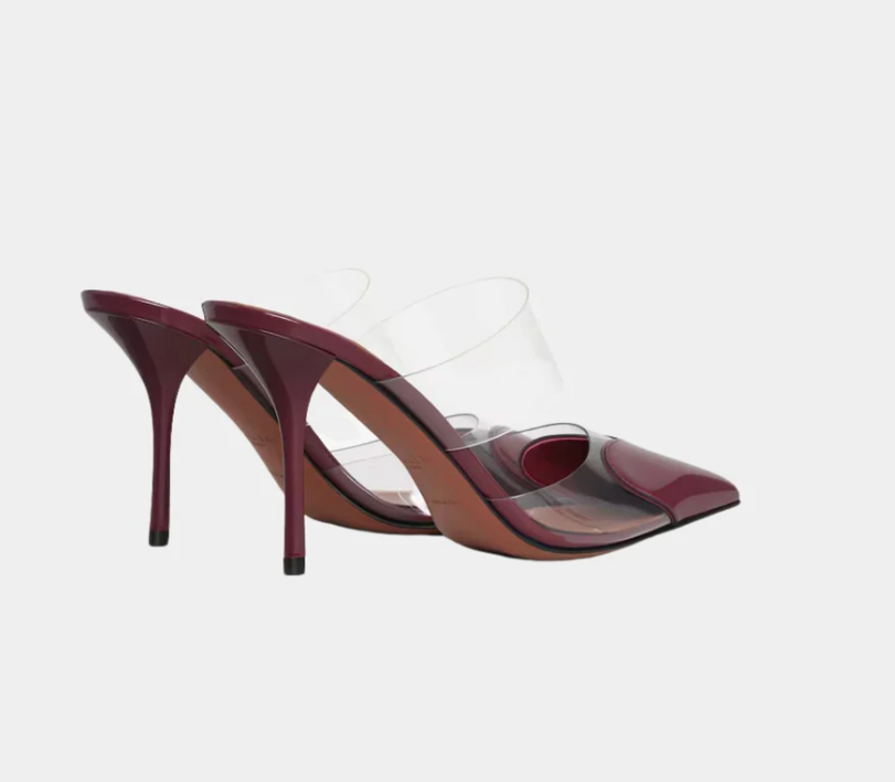 Alaïa Le Coeur Mules In Patent Calfskin Red
