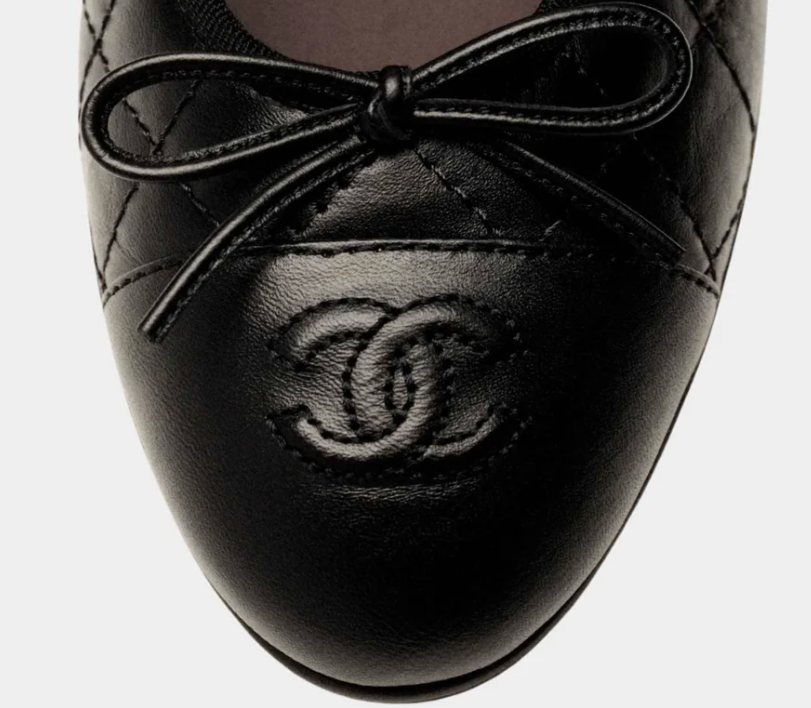 Chanel Ballet Flats in Aged Calfskin Black