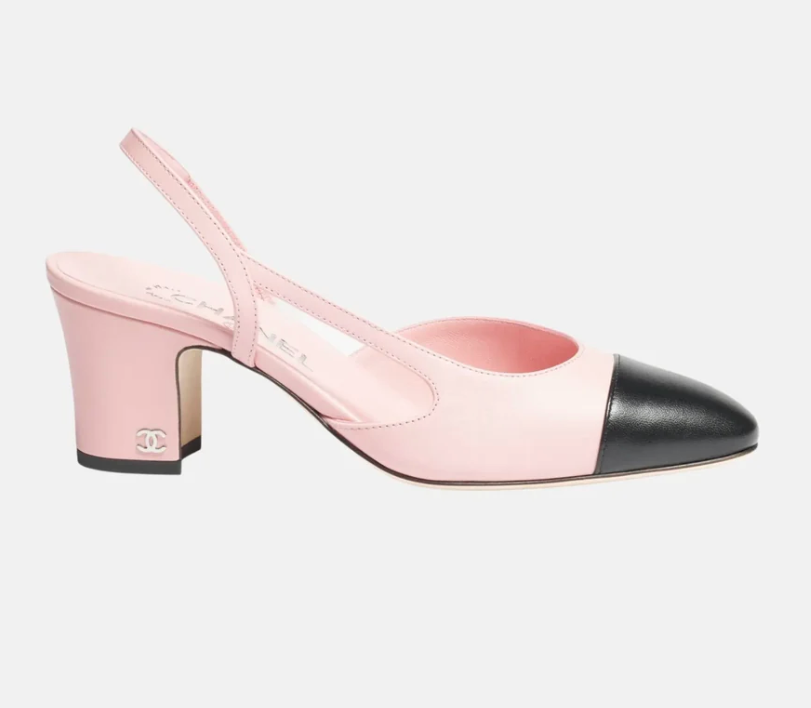 Chanel Slingbacks in Light Pink and Black