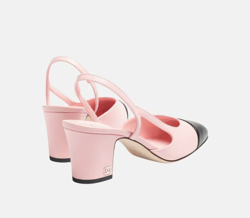 Chanel Slingbacks in Light Pink and Black