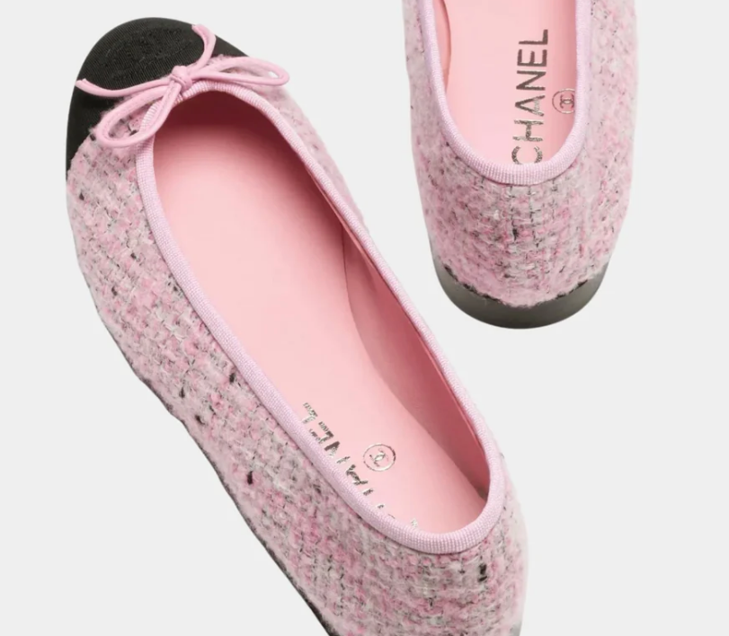Chanel Ballerinas in Tweed & Grosgrain Pink