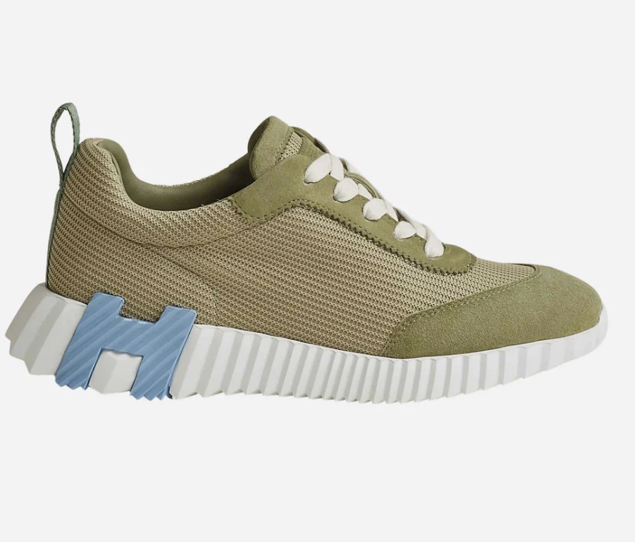 Hermès Bouncing Sneakers Technical Mesh & Suede Vert Celadon