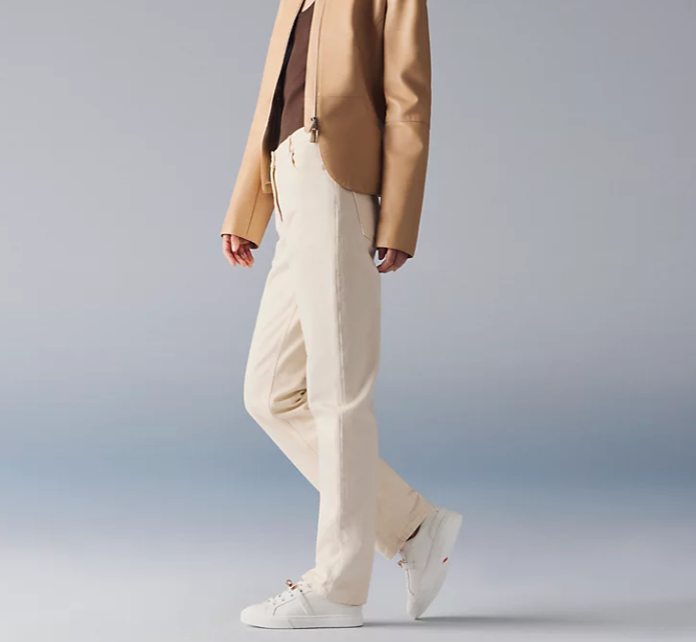 Hermès Day Sneaker Canvas & Calfskin Rose Gold Kelly Buckle Blanc