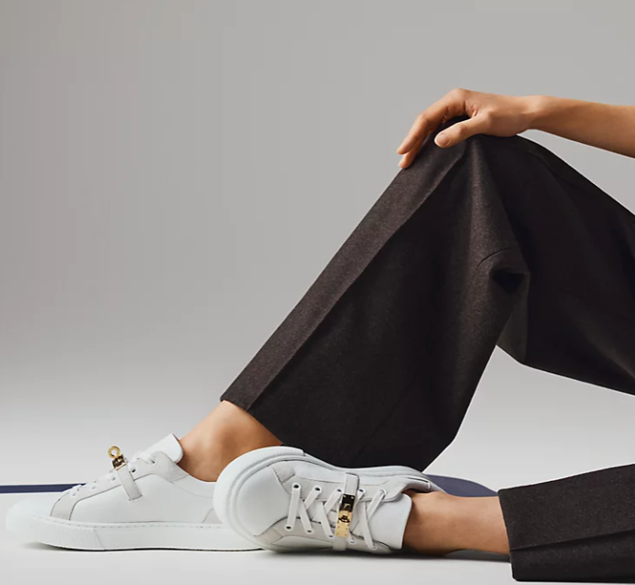 Hermès Day Sneaker Canvas & Calfskin Permabrass Kelly Buckle Blanc