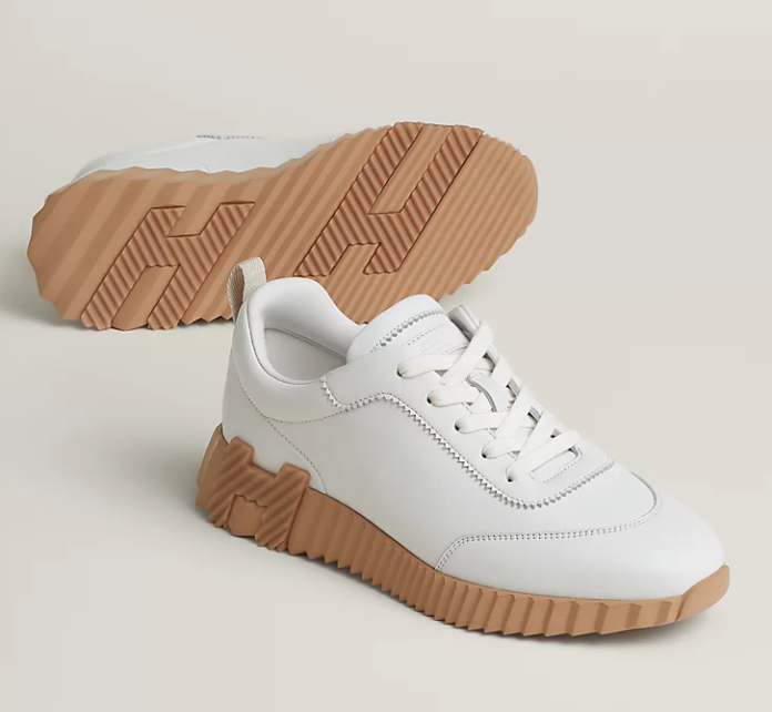 Hermès Bouncing Sneaker Sport Goatskin White Honey Sole