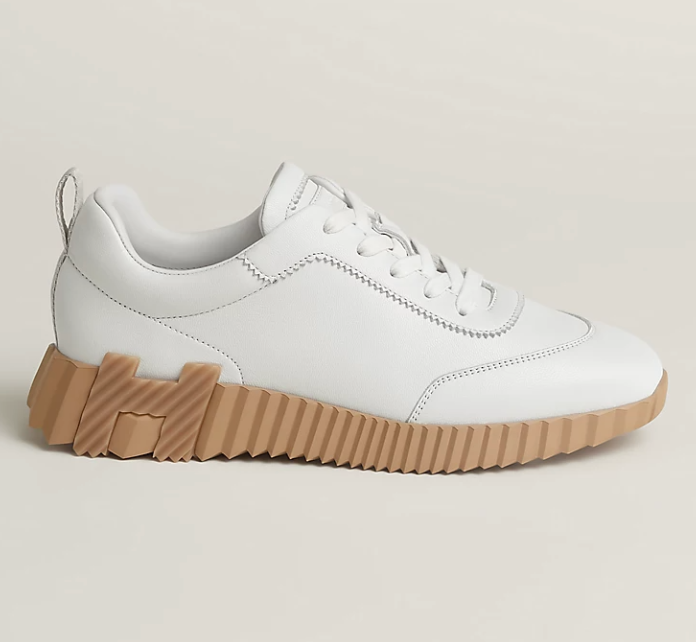 Hermès Bouncing Sneaker Sport Goatskin White Honey Sole