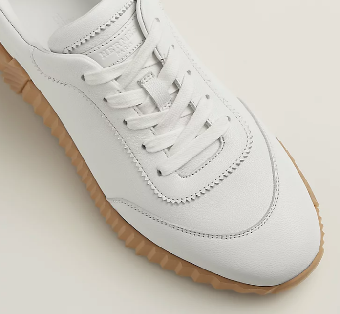 Hermès Bouncing Sneaker Sport Goatskin White Honey Sole