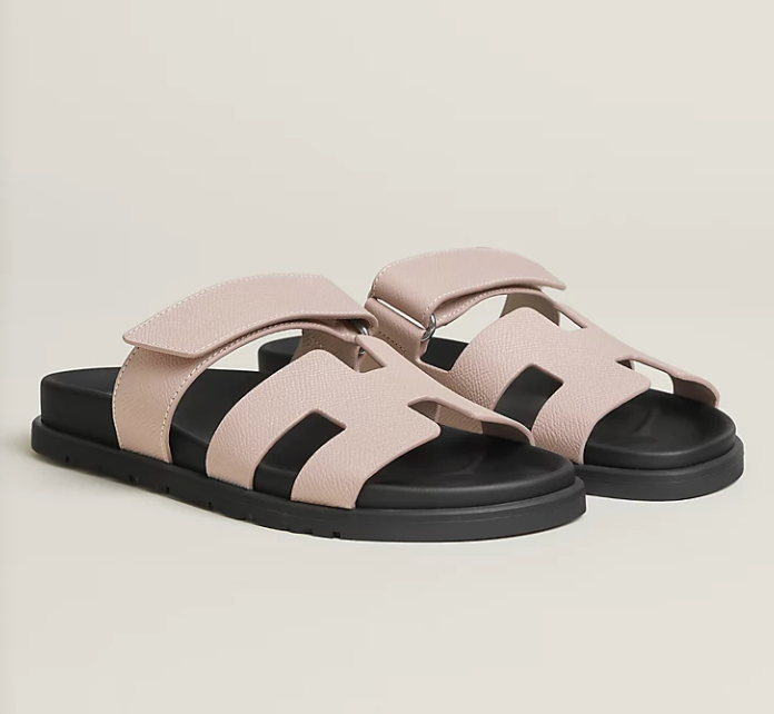 Hermès Chypre Sandal Epsom Calfskin Rose Porcelaine