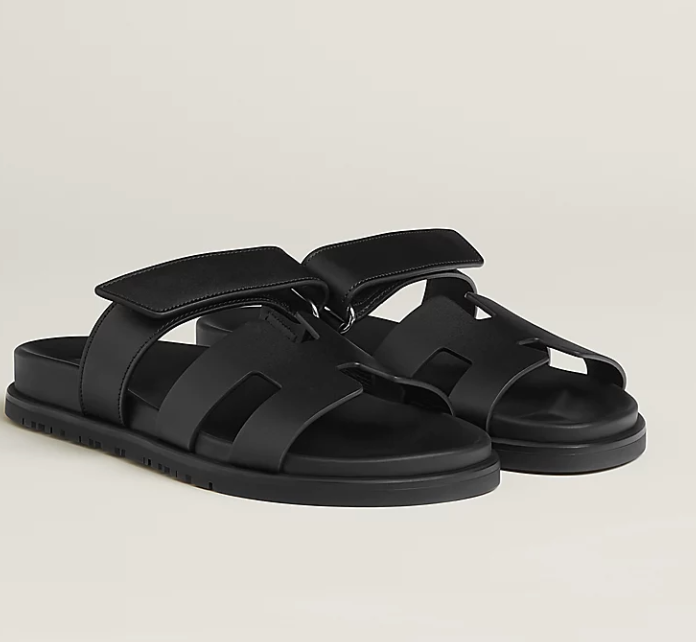 Hermès Chypre Sandal Calfskin Noir