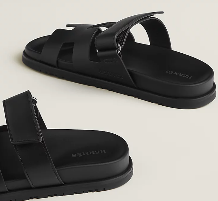 Hermès Chypre Sandal Calfskin Noir