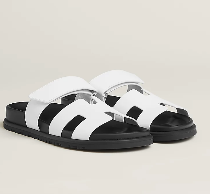 Hermès Chypre Sandal Calfskin Blanc