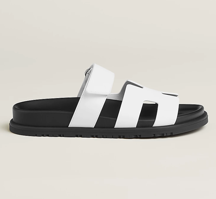 Hermès Chypre Sandal Calfskin Blanc