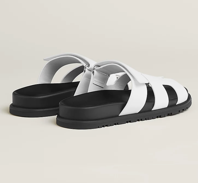 Hermès Chypre Sandal Calfskin Blanc