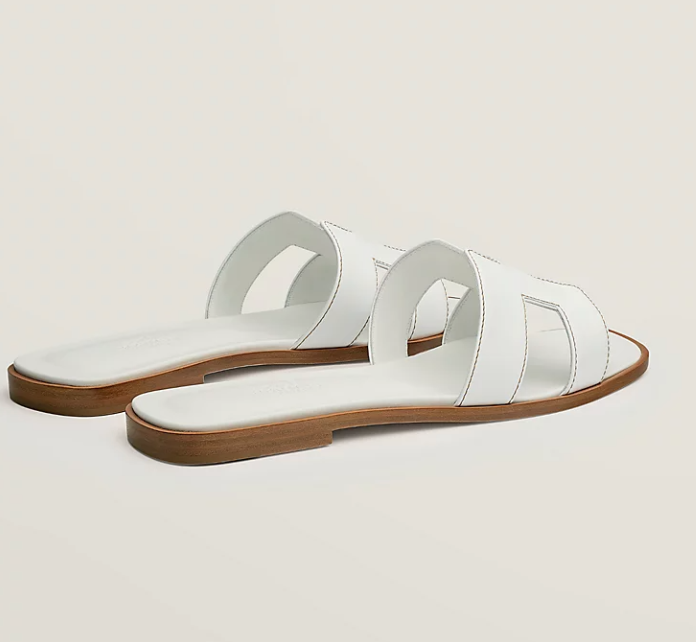 Hermès Oran Sandal Box Calfskin Blanc
