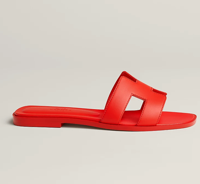 Hermès Oran Sandal Box Calfskin Rouge Grenadine