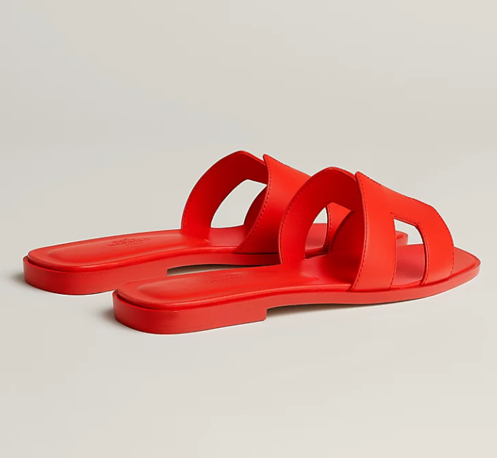 Hermès Oran Sandal Box Calfskin Rouge Grenadine