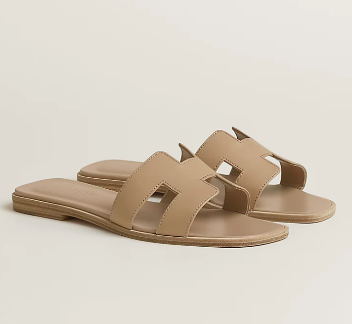Hermès Oran Sandal Box Calfskin Camel