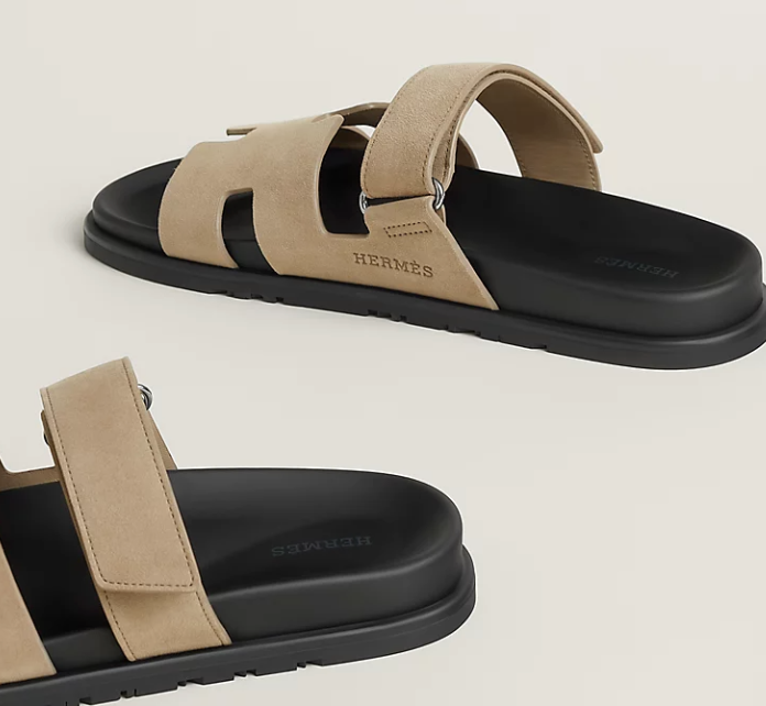 Hermès Chypre Sandal Suede Goatskin Beige Sable