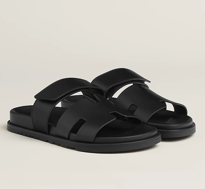 Hermès Chypre Sandal Calfskin Noir