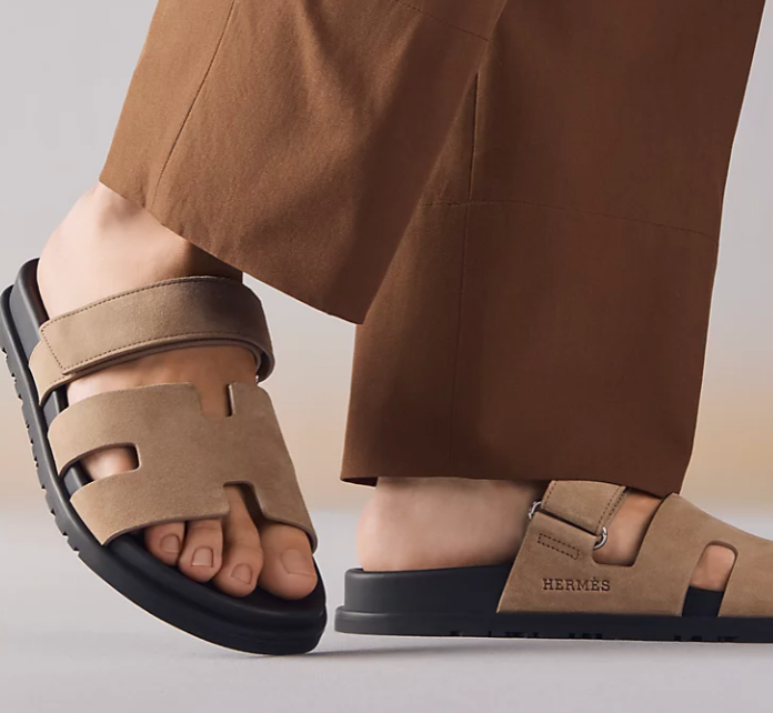 Hermès Chypre Men’s Sandals Beige Sable Suede