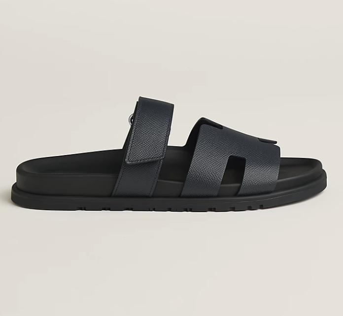 Hermès Chypre Men’s Sandals Marine Epsom Calfskin