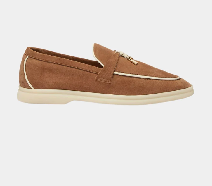Loro Piana Summer Charms Walk Loafers Suede Goatskin "Mole"