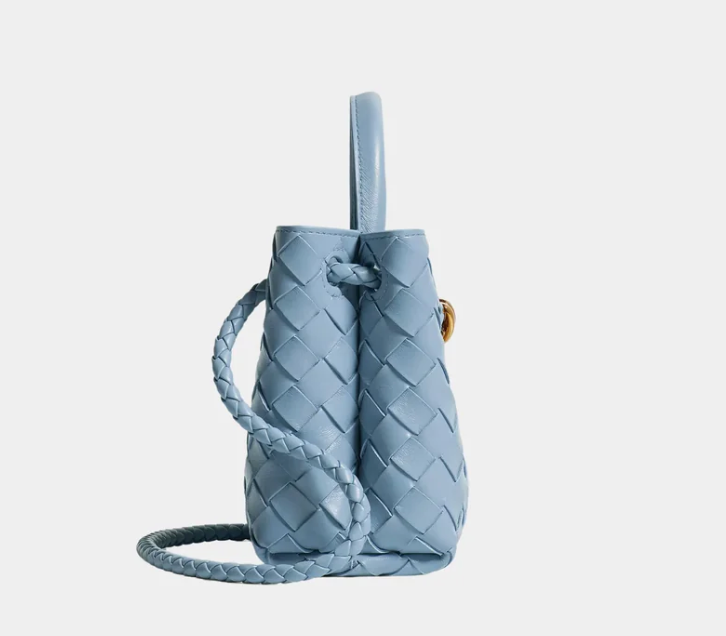 Bottega Veneta Mini Andiamo Intrecciato Bag Blue