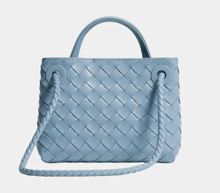 Bottega Veneta Mini Andiamo Intrecciato Bag Blue