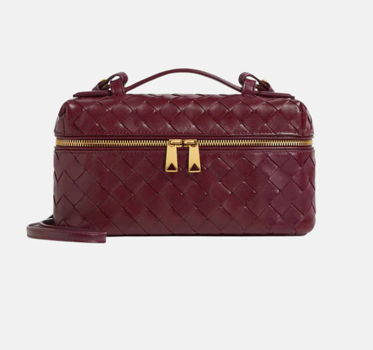 Bottega Veneta Bang Bang Intrecciato Vanity Case Barolo Red