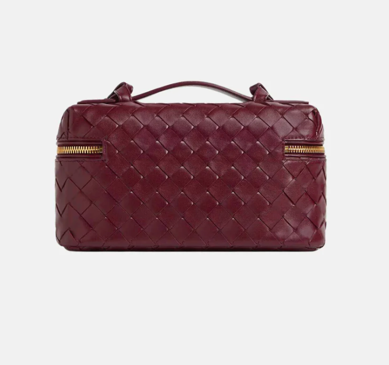 Bottega Veneta Bang Bang Intrecciato Vanity Case Barolo Red