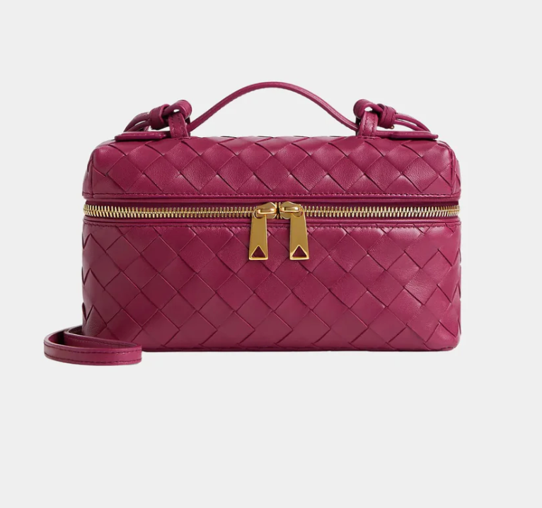 Bottega Veneta Bang Bang Intrecciato Vanity Case Cinnabar Pink