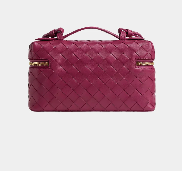 Bottega Veneta Bang Bang Intrecciato Vanity Case Cinnabar Pink