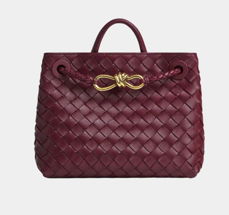 Bottega Veneta Small Andiamo Intrecciato Bag Barolo Red