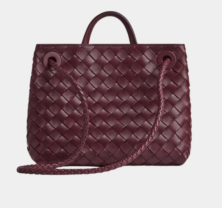 Bottega Veneta Small Andiamo Intrecciato Bag Barolo Red