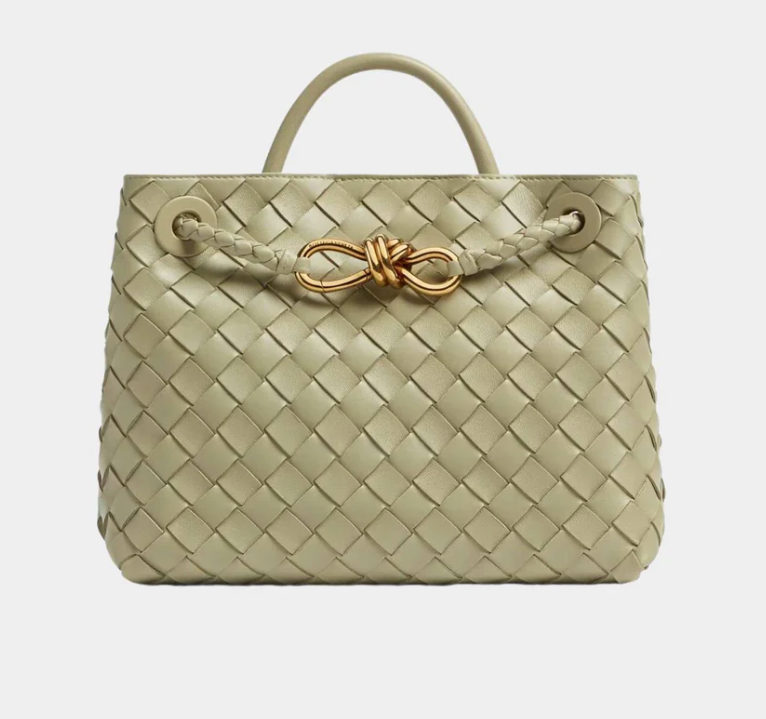 Bottega Veneta Small Andiamo Intrecciato Bag Travertine